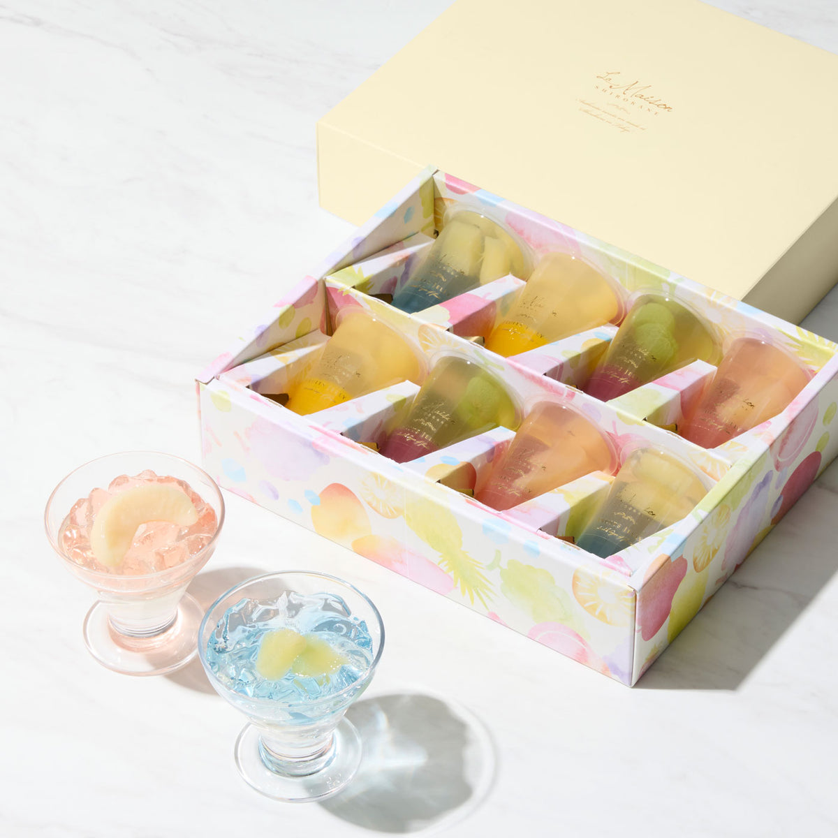 2層のフルーツゼリー 8個入 スイーツ 水菓子 お土産 ギフト – ラ