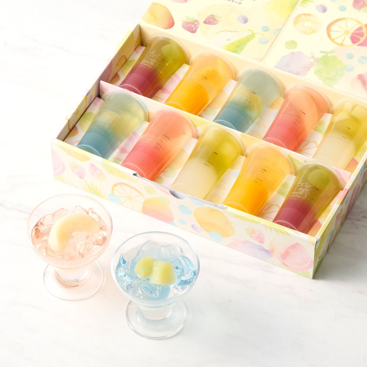 2層のフルーツゼリー 10個入 スイーツ 水菓子 お土産 ギフト お中元