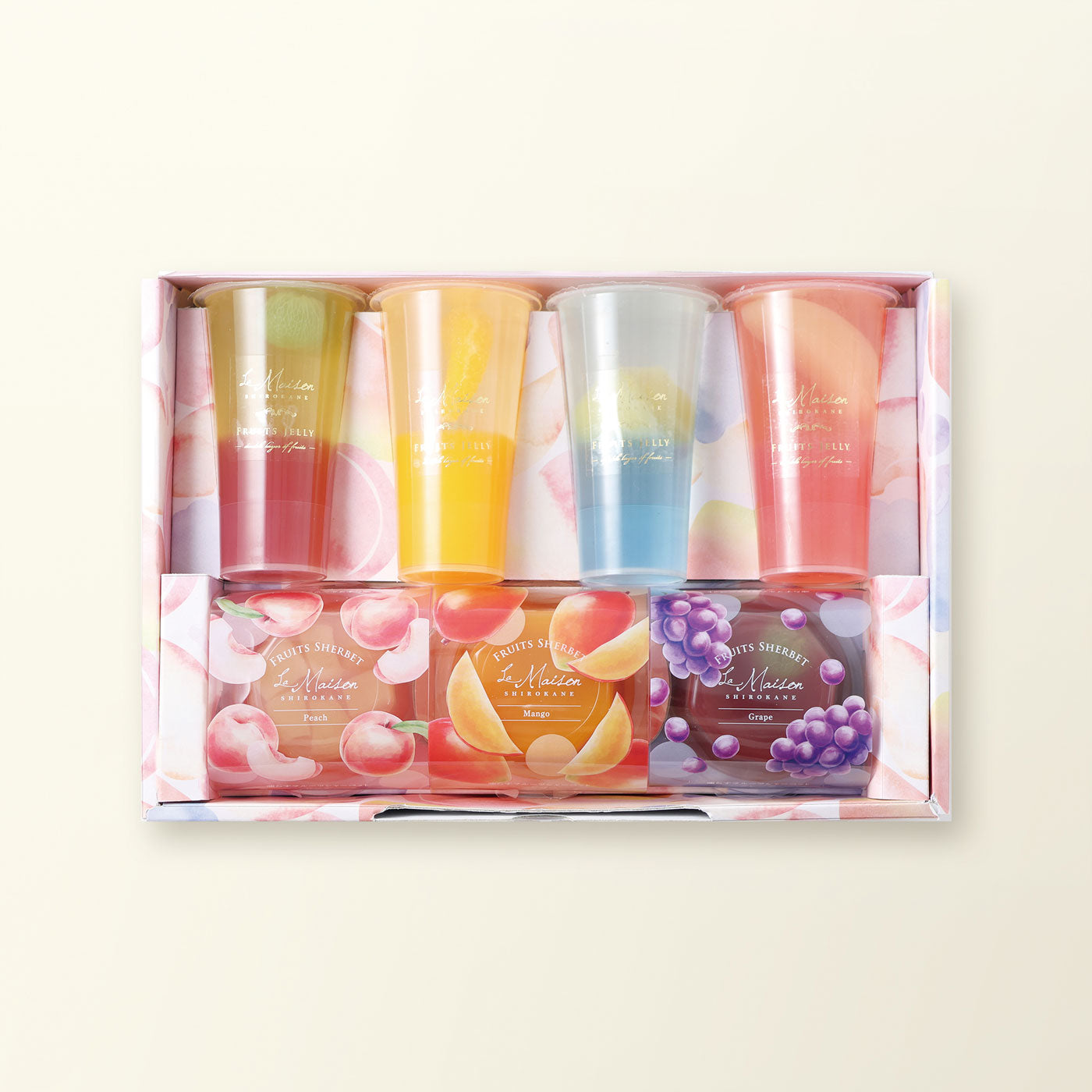 2層のフルーツゼリー＆凍らすシャーベット スイーツ 水菓子 お土産