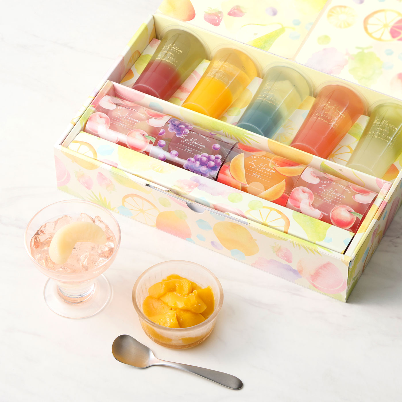 2層のフルーツゼリー&凍らすシャーベットギフト 9個入 スイーツ 水菓子