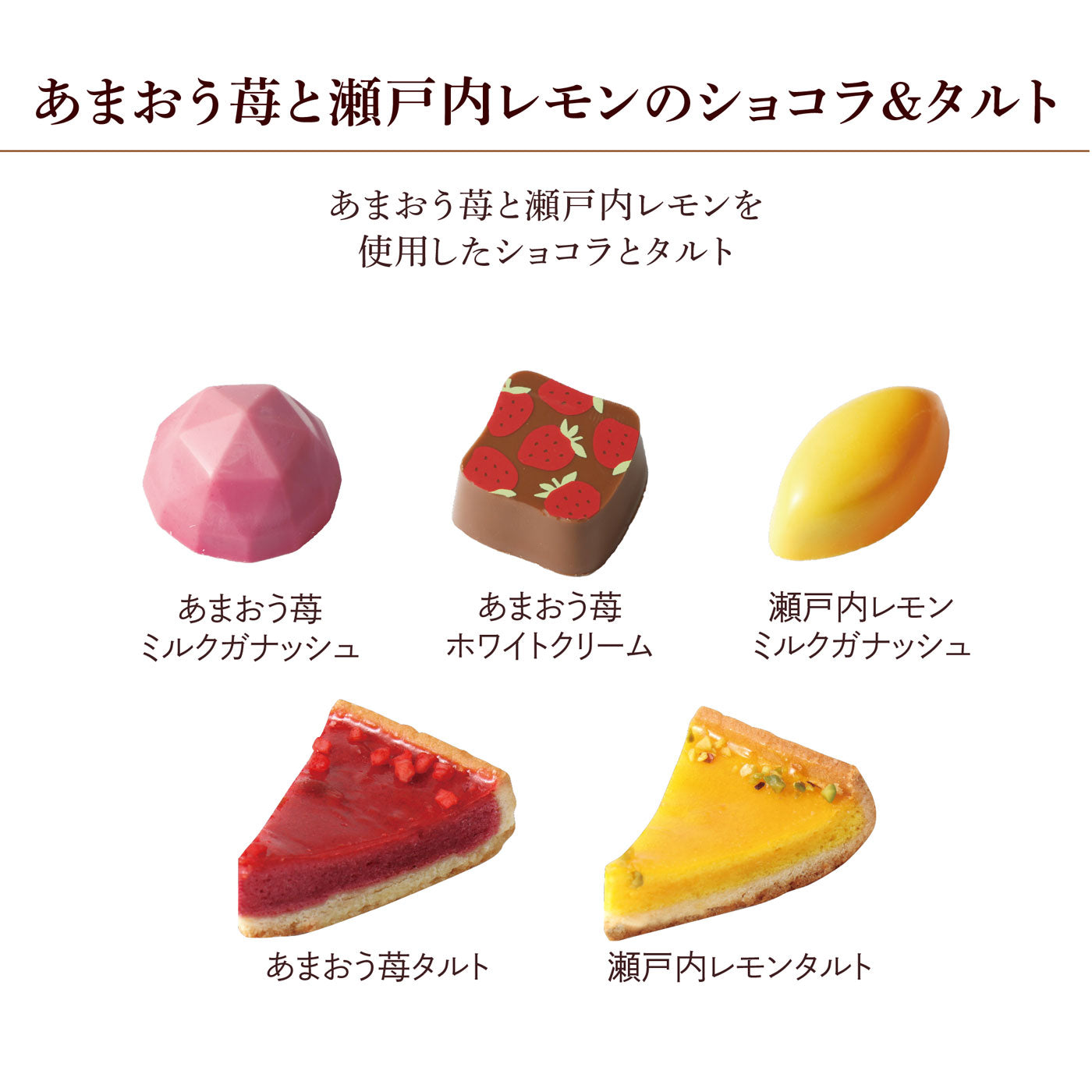 あまおう苺と瀬戸内レモンのショコラ＆タルト